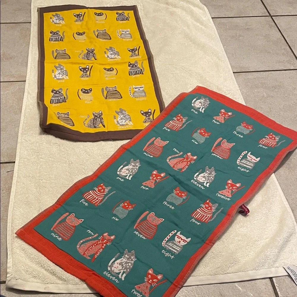 Shmily Towel Cat Print Towel Set